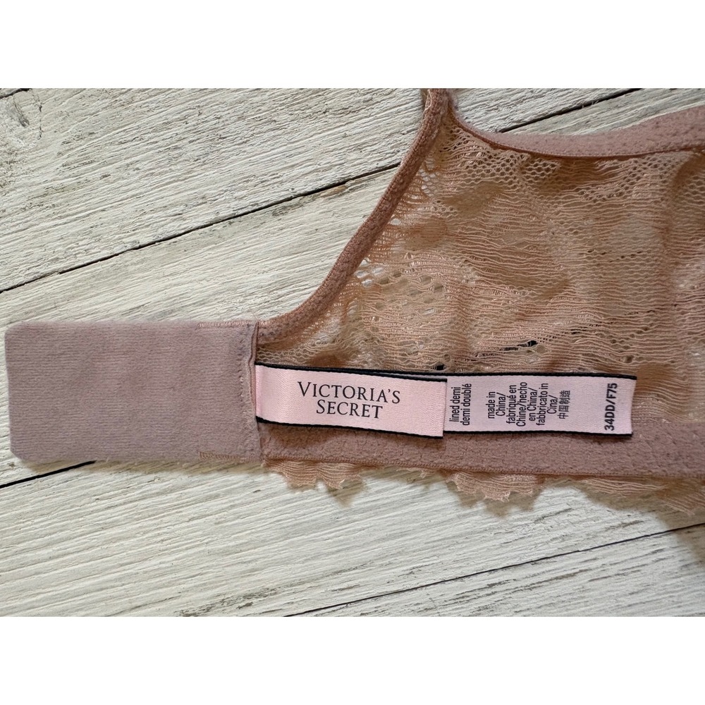 Victoria's Secret Dream Angels Lined Demi Bra 34DD Mauve Lace Trim 325178-H28 - Picture 4 of 4